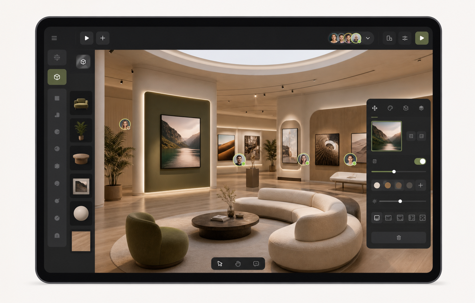Product preview of an AI-assisted 3D virtual room builder